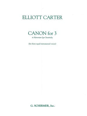 CARTER - CANON FOR 3 FOR 3 EQUAL INSTRUMENTS