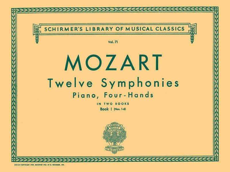 MOZART - 12 SYMPONIES BK 1 NO 1-6 PIANO DUET