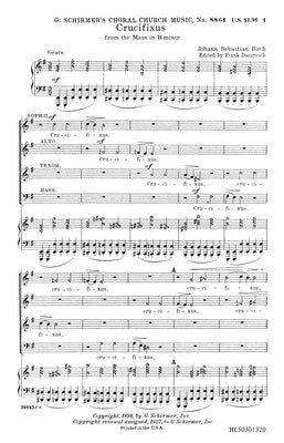 CRUCIFIXUS (FROM THE MASS IN B MINOR) SATB/PIANO