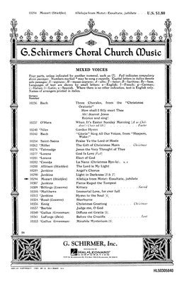 ALLELUJA (FROM EXSULTATE JUBILATE) SATB/PIANO (POD)