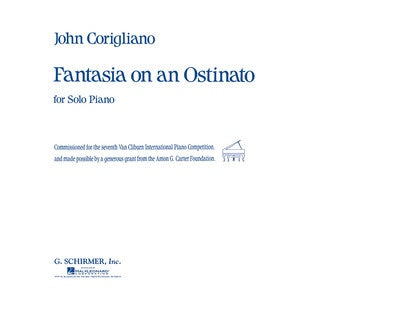 CORIGLIANO - FANTASIA ON AN OSTINATO FOR PIANO