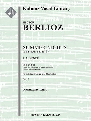 BERLIOZ - LES NUITS DETE NO 4 ABSENCE E MAJOR SC/PTS