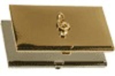 BUSINESS CARD HOLDER G CLEF SILVER RHINESTONE