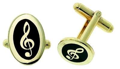 CUFF LINKS TREBLE CLEF OVAL