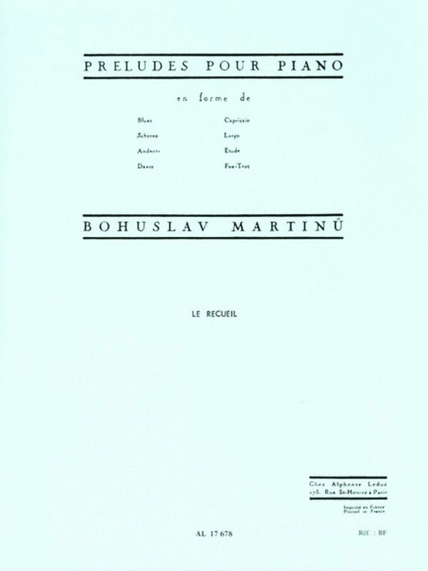 MARTINU - PRELUDES FOR PIANO