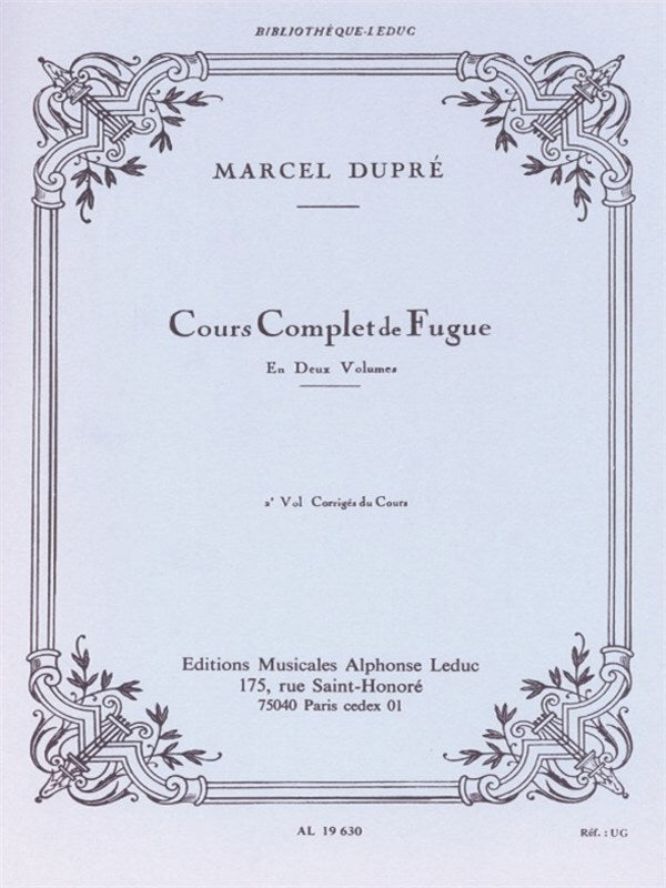 DUPRE - COMPLETE STUDY OF THE FUGUE VOL 2 ORGAN