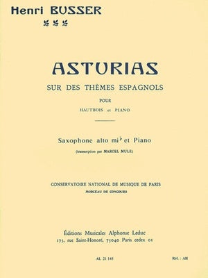 BUSSER - ASTURIAS OP 84 FOR ALTO SAX/PIANO