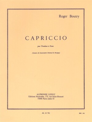 BOUTRY - CAPRICCIO FOR TROMBONE/PIANO
