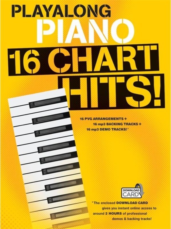 PLAYALONG PIANO 16 CHART HITS ! BK AND DL CARD