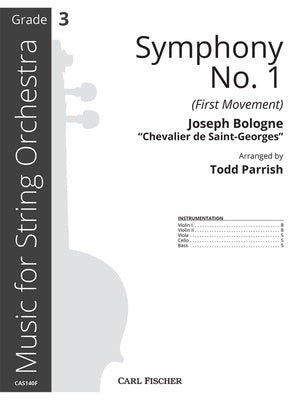 BOLOGNE - SYMPHONY NO 1 1ST MVT SO3 FULL SCORE
