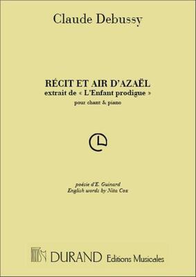 DEBUSSY - RECIT ET AIR DAZEAL BARITONE/PIANO