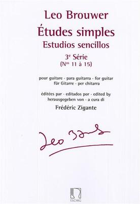 BROUWER - ETUDES SIMPLES VOL 3 NOS 11-15 GUITAR