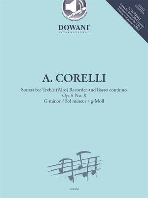 CORELLI - SONATA G MINOR OP 5 NO 8 TREBLE RECORDER BK/OLA