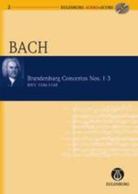 BRANDENBURG CONCERTOS NOS 1 - 3 STUDY SCORE BK/CD