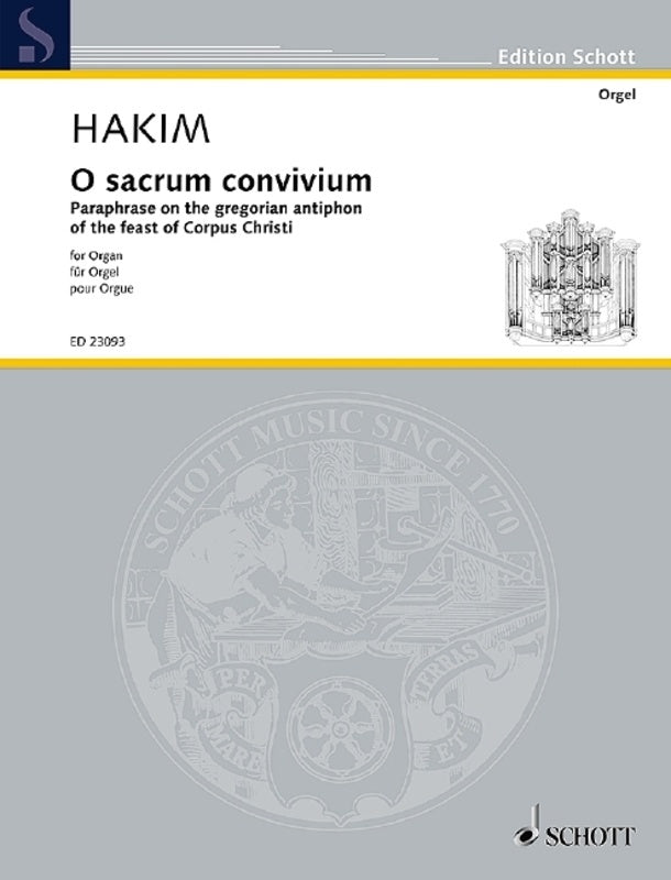 HAKIM - O SACRUM  CONVIVIUM FOR ORGAN