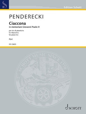 CIACCONA IN MEMORIAM GIOVANNI PAOLO II PIANO TRIO SC/PTS