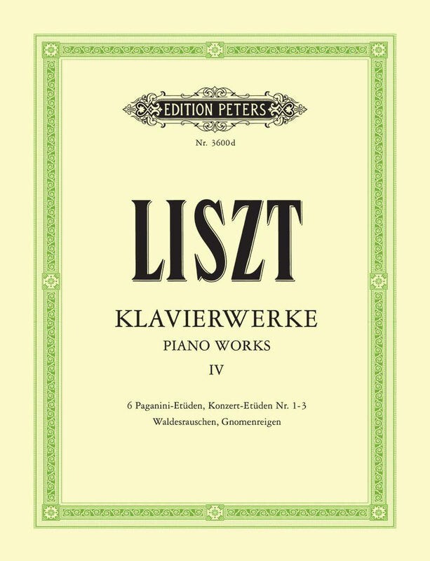 PIANO WORKS VOL 4 PAGANINI STUDIES CONCERT ETUDES