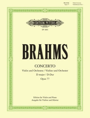 BRAHMS - CONCERTO D MAJOR OP 77 VIOLIN/PIANO