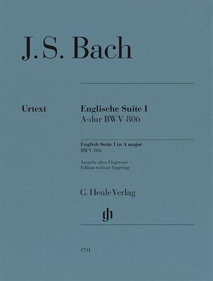BACH - ENGLISH SUITE NO 1 A MAJOR BWV 806 PIANO NO FINGERING