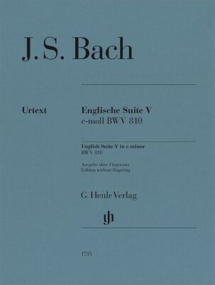 BACH - ENGLISH SUITE NO 5 E MINOR BWV 810 PIANO NO FINGERING