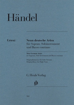 9 GERMAN ARIAS SOPRANO/INSTR/BASSO CONTINUO