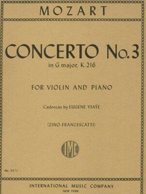 CONCERTO NO 3 G K 216 ED FRANCESCATTI