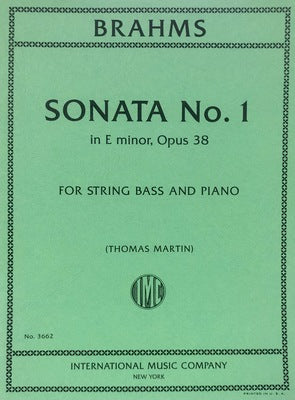 BRAHMS - SONATA NO 1 E MINOR OP 38 FOR DOUBLE BASS/PIANO