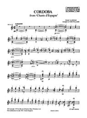 ALBENIZ - CORDOBA OP 232 NO 4 FOR GUITAR
