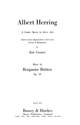 BRITTEN - ALBERT HERRING OP 39 STUDY SCORE