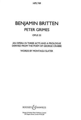 BRITTEN - PETER GRIMES OP 33 STUDY SCORE