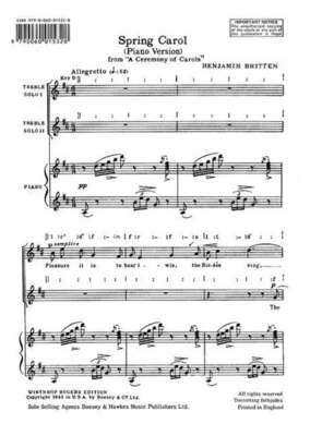 BRITTEN - SPRING CAROL SS/HARP