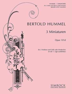 3 MINIATURES OP 101D 2 VIOLINS CELLO OR STRINGS