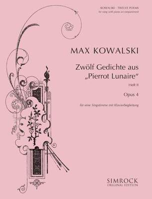 12 POEMS PIERROT LUNAIRE OP 4/2