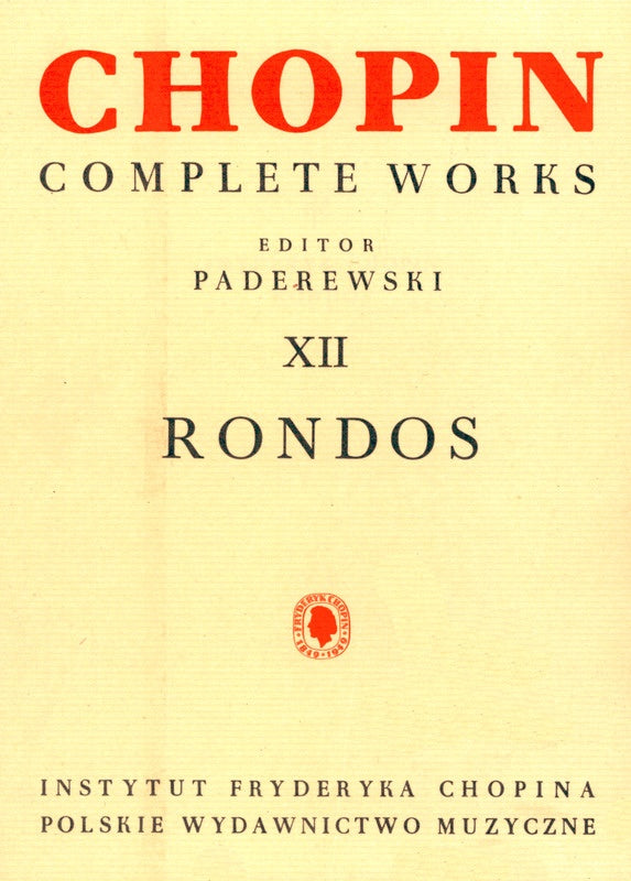 CHOPIN - RONDOS FOR PIANO/2 PIANOS CW 12 ED PADEREWSKI