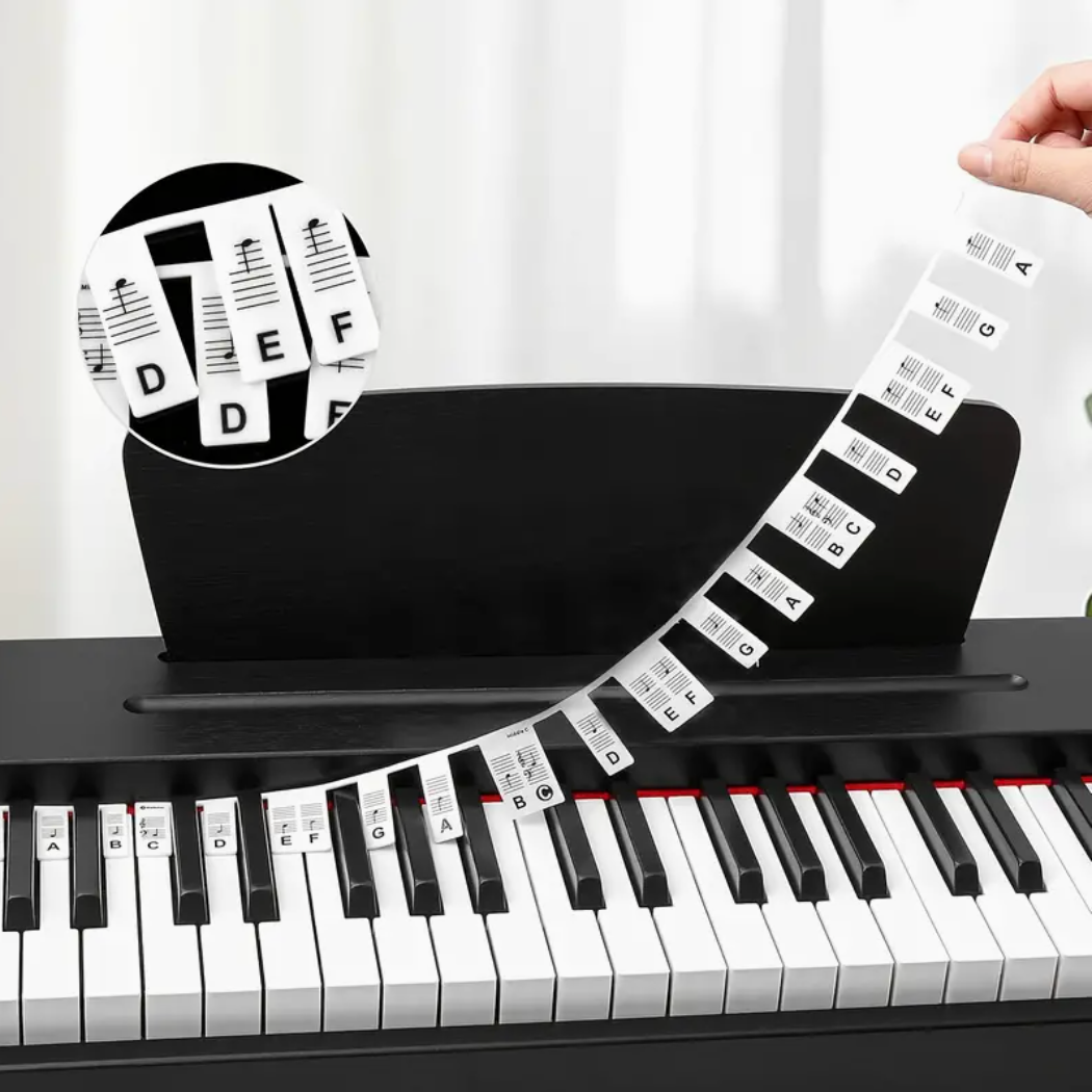 Piano Notes Silicone Strip - Removable Note Label for Piano (Fits both 88 & 61 Keys)