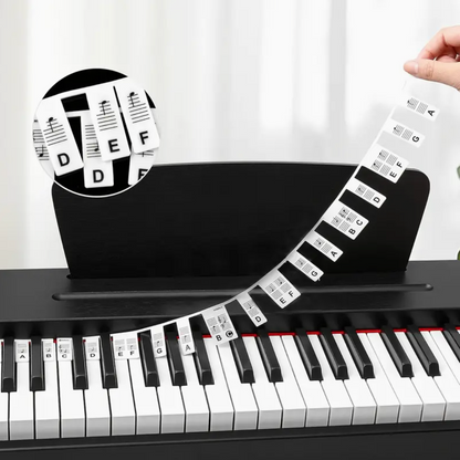 Piano Notes Silicone Strip - Removable Note Label for Piano (Fits both 88 & 61 Keys)
