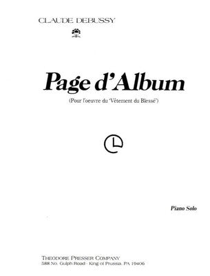 DEBUSSY - PAGE D'ALBUM PIANO SOLO