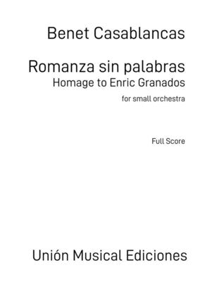 CASABLANCAS - ROMANZA SIN PALABRAS SMALL ORCHESTRA SCORE