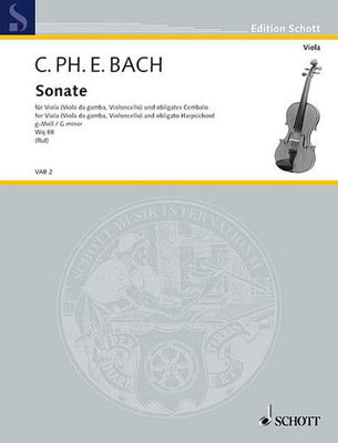 CPE BACH - SONATA G MINOR WQ 88 VIOLA/PIANO