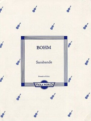 BOHM - SARABANDE VIOLA/PIANO (POD)