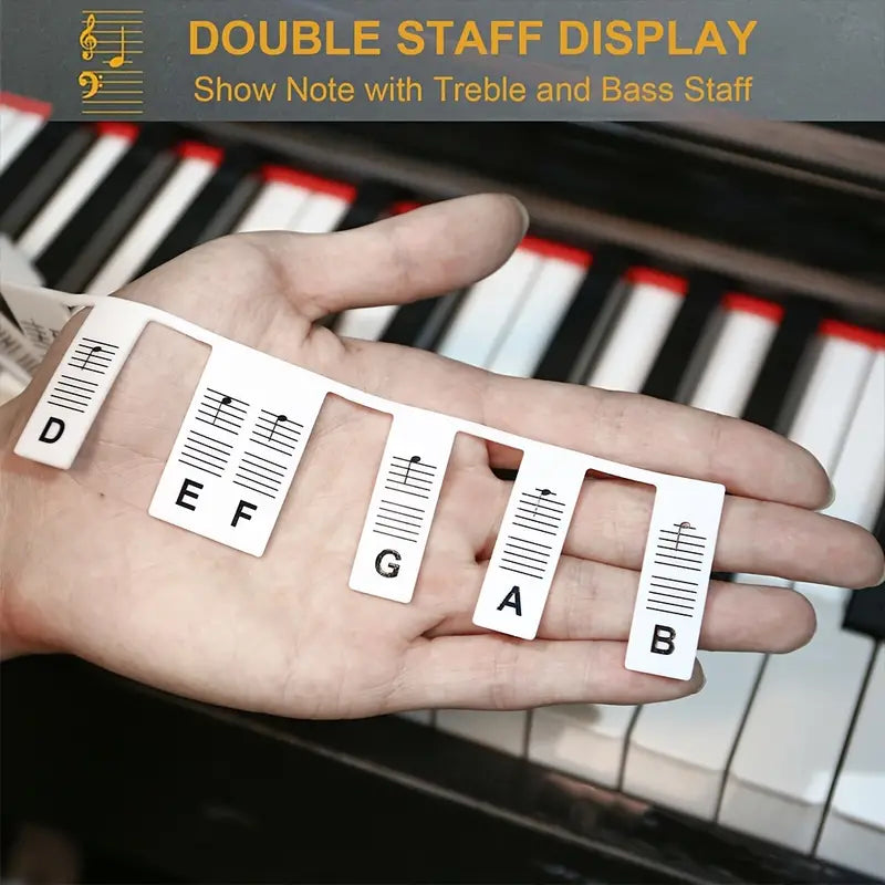 Piano Notes Silicone Strip - Removable Note Label for Piano (Fits both 88 & 61 Keys)