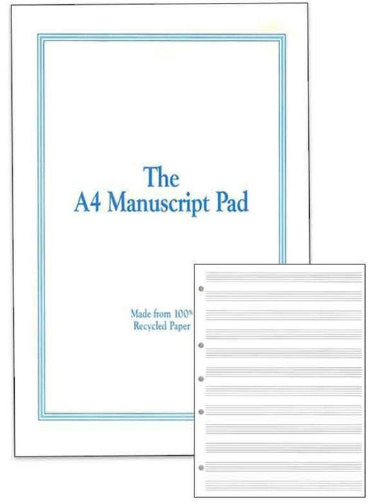 MANUSCRIPT PAD RECYCLED A4 50PP 12 STAVE