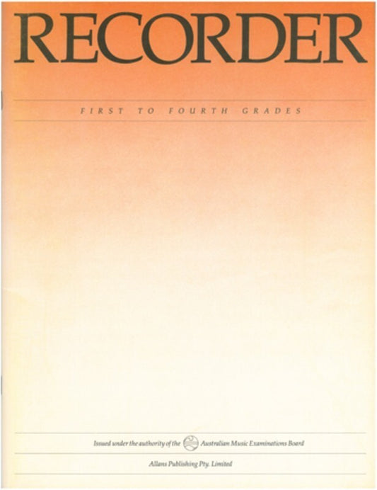 AMEB RECORDER GRADE BOOK GRADES 1 - 4