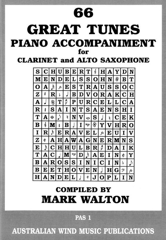 66 GREAT TUNES ALTO SAX/CLARINET PIANO ACCOMPANIMENT